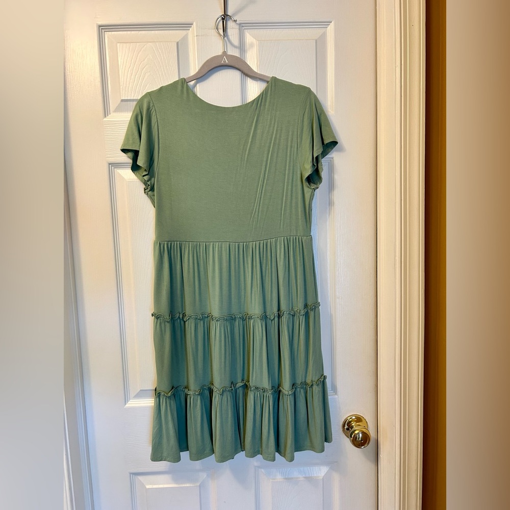 Forever 21 Sage Green Tiered Dress - Picture 7 of 9